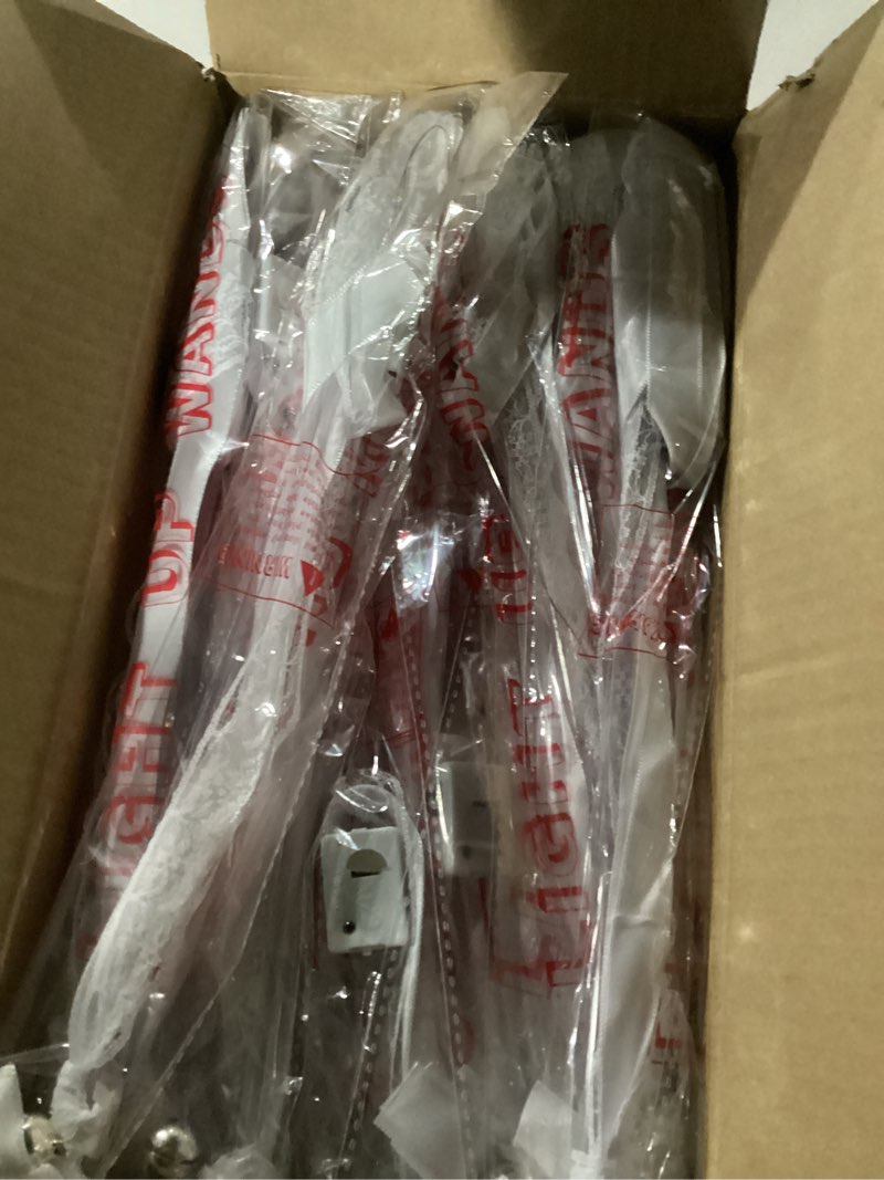 Condition photo showing New/Like New for 28PCS Light up Wands for wedding, Wedding Wands Streamers with 3 Colorful Flashing Modes, Fairy Wands, LED Silk Fairy Wand with Bells for Wedding, New Year, Thanksgiving, Concert