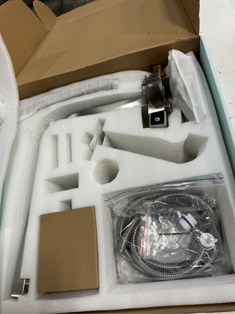Condition photo showing Good Condition for shower faucet set with 10 inch shower heads with handheld spray combo, rainfall bathroom shower system rain shower head and handle set, dual shower heads with handheld spray combo, brushed nickel shower faucet brushed nickel
