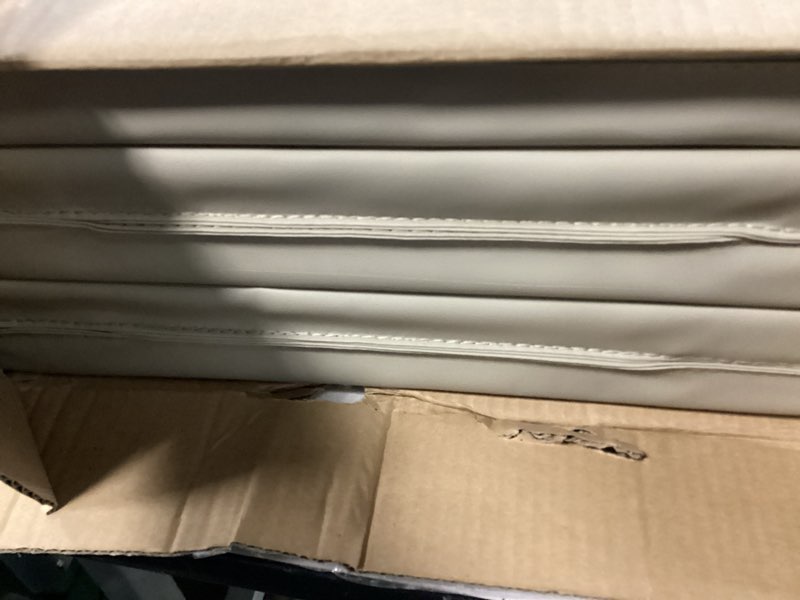 Condition photo showing Good Condition for Gymnastics Mat Folding Stretch Mats 75"x31"x1.2" Exercise Muscle Training Children Play Horizontal Bar Mat Yoga Sports Soundproof Home Use Greige/5-fold