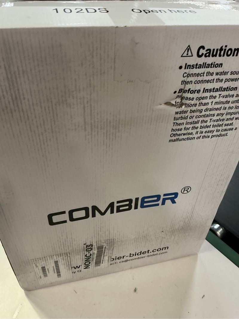 Condition photo showing New/Like New for combier bidet toilet seat with heated warm water & nozzle wash, auto-dry, quiet close lid, wireless remote - electric bidet seat 102ds-b(round)