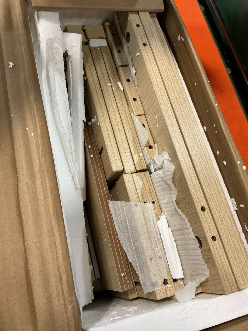 Condition photo showing As Is for GarveeHome 3 Drawer Dresser for Bedroom, Natural Oak Nightstand 3 Chest of Drawers with Large Storag