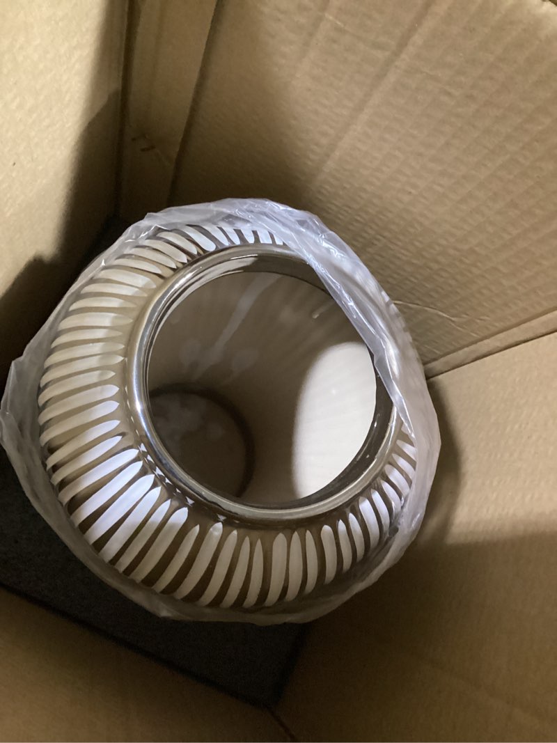 Condition photo showing Good Condition for ginger jars for home decor, 14in ceramic ginger jar vase with lid modern handmade white and silvery modern decorative vase for kitchen, bookshelf decor, storage, floor, temple 14 inch white and silver