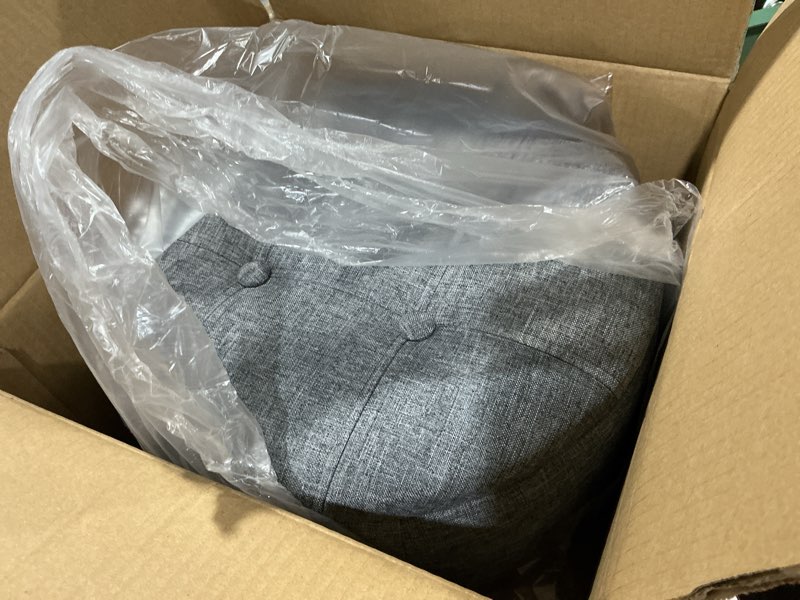 Condition photo showing Good Condition for velvet vanity stool chair, round makeup vanity chair with adjustable metal legs & soft padded seat, ottoman foot stool for bedroom, living room, entryway, black 15.9"d x 11.5"w x 6.7"h velvet black