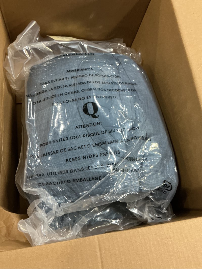 Condition photo showing New/Like New for Geniospin Queen Comforter Set - 7 Pieces Comforter Queen Size, Soft Solid Bedding Set for All Season, Textured Bed in a Bag with Sheets, Pillowcases & Shams (Navy Blue, 90''x90'')