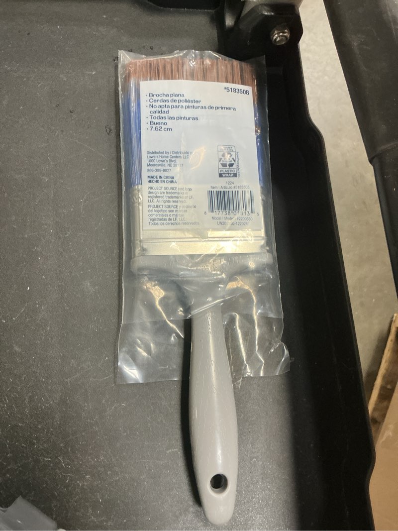 Condition photo showing As Is for project source 3-in reusable polyester flat general purpose brush