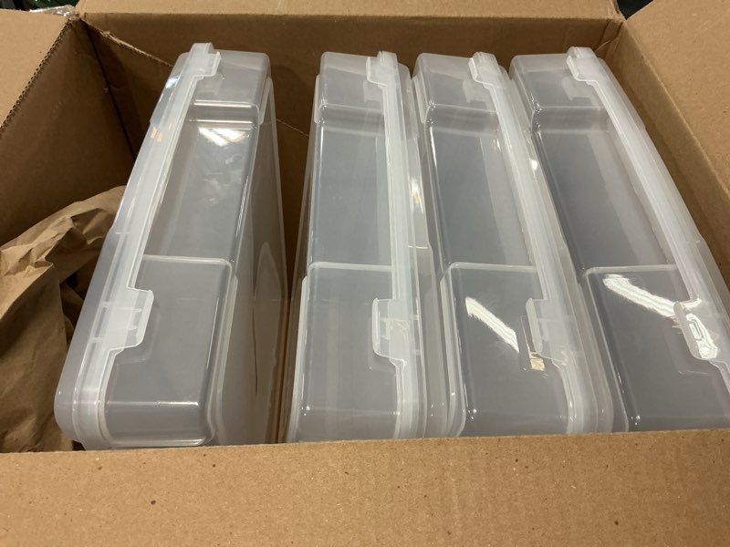 Condition photo showing Good Condition for iris 14-inch x 14-inch portable project case, 4 pack, clear