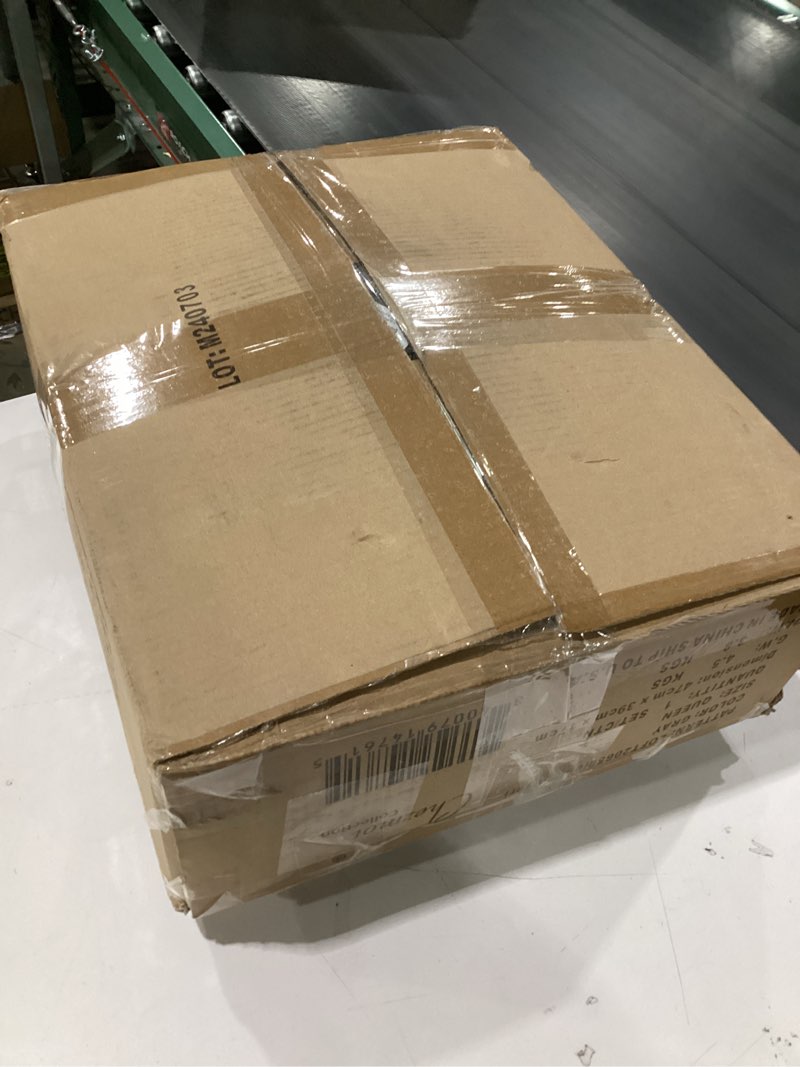 Condition photo showing Good Condition for Chezmoi Collection Loft 8-Piece Queen Comforter Set, Gray/Blue/Black Luxury Striped Bedding for All 