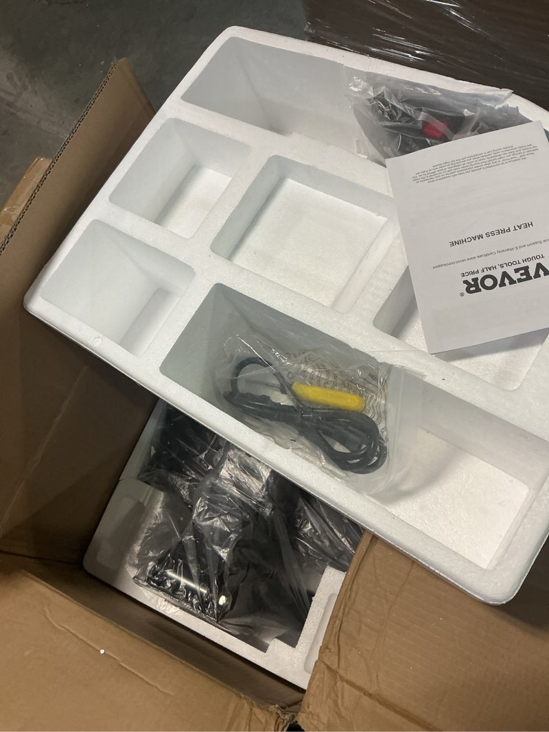 Condition photo showing Good Condition for vevor heat press, 15x15 power heat press machine for t-shirts, fast heating, high pressure digital industrial sublimation printer for heat transfer vinyl, dark black 15x15-black