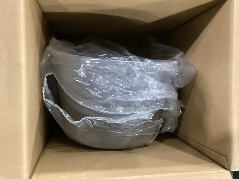 Condition photo showing As Is for amazon basics no-mess hooded enclosed cat litter box, large, multicolor, 24 in x 18 in x 17 in