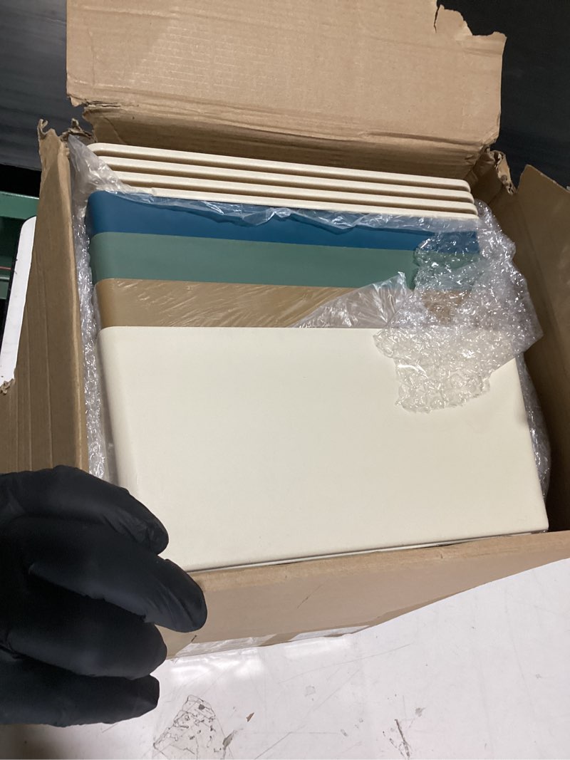 Condition photo showing Good Condition for Menkxi 4 Pcs Storage Bins with Lids Plastic Stackable Containers for Organizing Shelves Christmas Ornament Box Baskets(Mixed Color,Large) Mixed Color Large