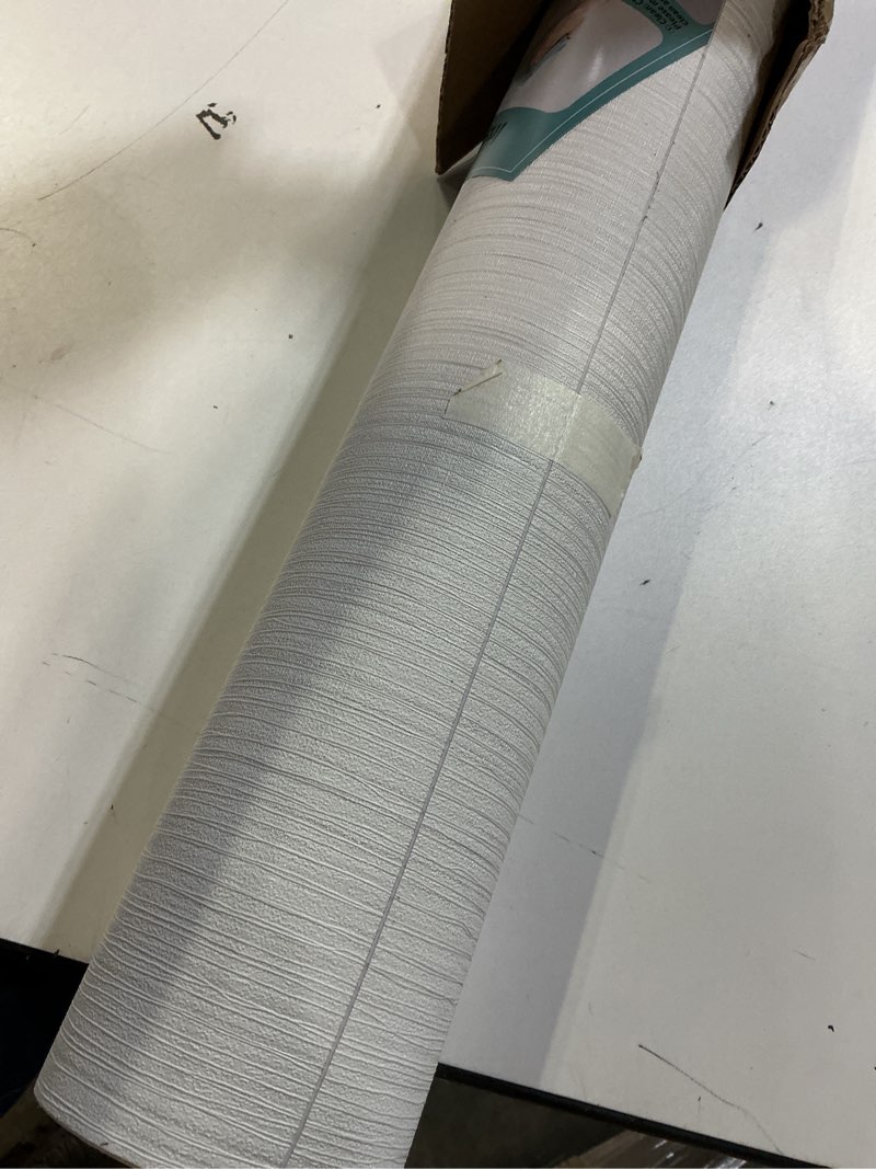 Condition photo showing New/Like New for haimin grasscloth textured wallpaper 24in x 393in fabric contact paper white wall paper linen peel and stick self-adhesive thick vinyl embossed film wallpaper (white)
