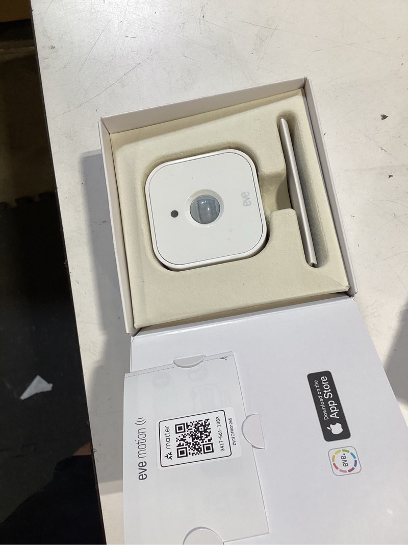 Condition photo showing Good Condition for eve motion (matter) - smart motion sensor with light sensor, ipx3 water resistance, automatic activation of lights and devices, thread
