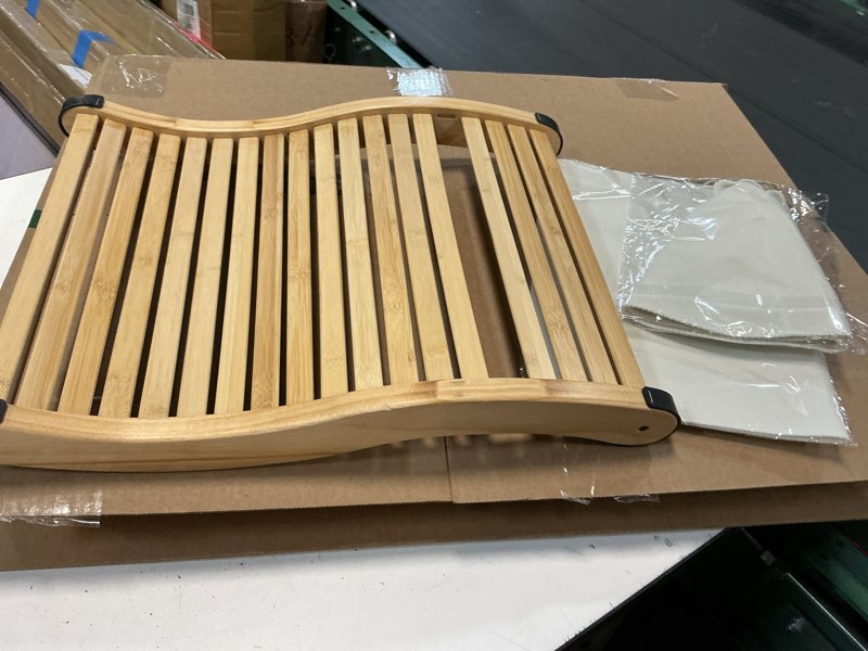 Condition photo showing As Is for Natural Bamboo Sauna Backrest, Cooler and More Flexible Than Wood, Complete with a Sauna Hat and a Seat Pad, Features Anti-Slip Rubber Pad. Sauna Accessory Set. (1 Pack) 1 S-shape ANDA-BSR001 1 ANDA-BSR001