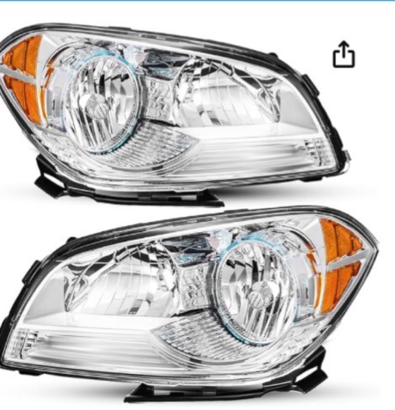 Headlight Assembly  (Passenger and Driver Side) (Chrome Housing and Amber
