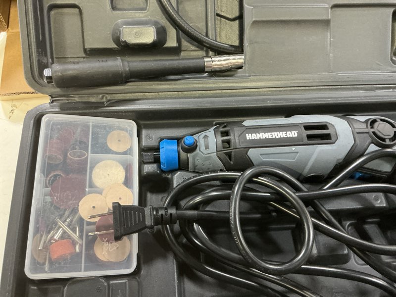 Condition photo showing Good Condition for Hammerhead 1.2-Amp Rotary Tool with 62 Accessory Attachments and Carrying Case – HART012