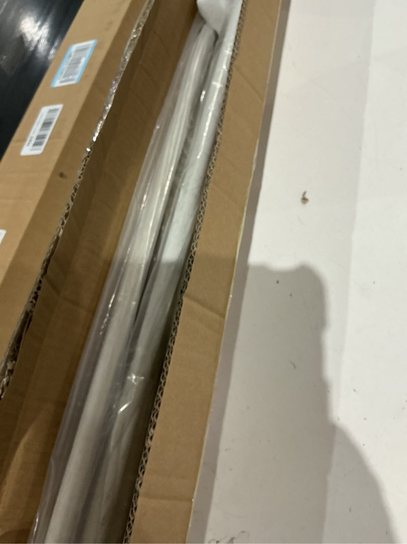 Condition photo showing Good Condition for 2 pack curtain rods, room darking wrap around single window rod 3/4 inch telescoping drapery rod, 84-120”, brushed white brushed white 84-120"