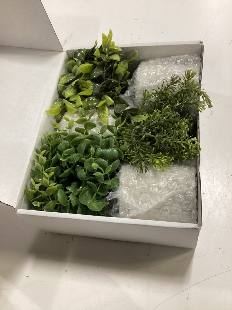 Condition photo showing Good Condition for der rose 3 pack mini potted fake plants artificial plastic eucalyptus plants topiaries for home office desk farmhouse shelf room bathroom decor(green)