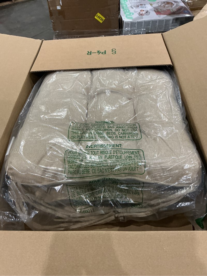 Condition photo showing Good Condition for love's cabin memory foam chair cushions set of 2 outdoor/indoor chair pads for dining chairs 2 pack, seat cushions for kitchen, dining room, office, patio chairs, 15.5" x 15.5" x 3.5" khaki khaki 15.5"x15.5"x3.5" (