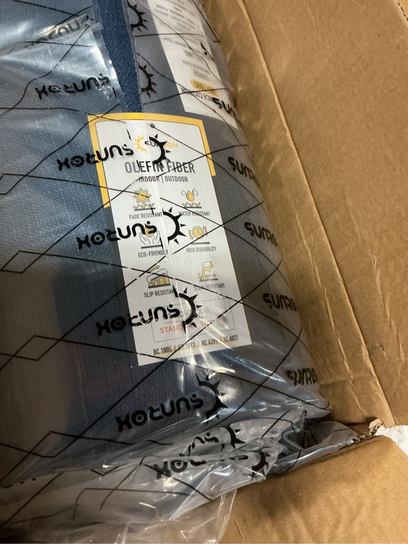 Condition photo showing New/Like New for sunrox lokgrip non slip tufted memory foam bench cushion, fadeshield water resistant durable thicken outdoor/indoor bench seat pads 54x16x4 inch, heather indigo