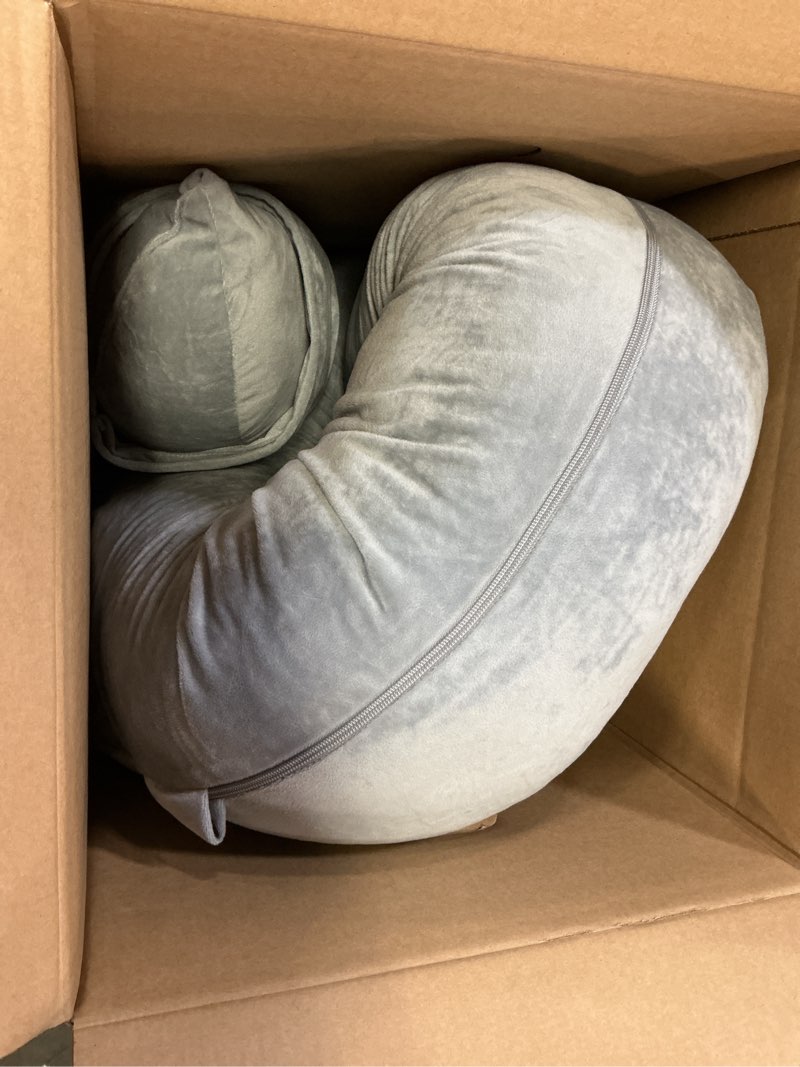 Condition photo showing Good Condition for Momcozy Pregnancy Pillow, Original F Shaped Maternity Pillow for Pregnant Women with Adjustable Wedge Pillow, Full Body Support Pregnancy Pillows for Side Sleeping with Velvet Cover, Grey