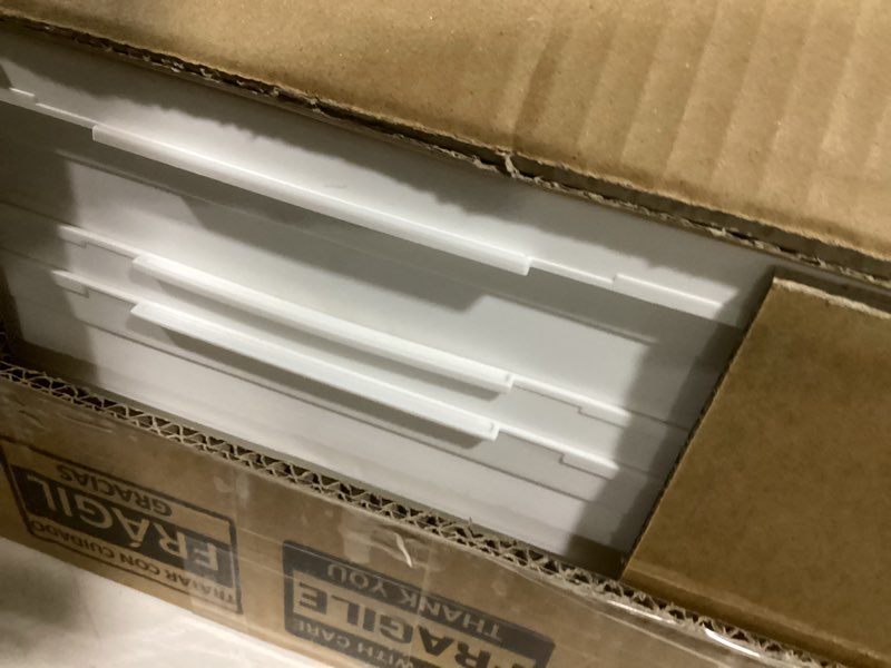 Condition photo showing As Is for OlarHike 144QT Lockable Storage Bins with Lids - Folding Storage box with Doors and Wheels, Collapsible Plastic Bins for Closets, Stackable Organizer and Containers, Christmas Gifts, 3 Pack Cubes 48QT 3Pack