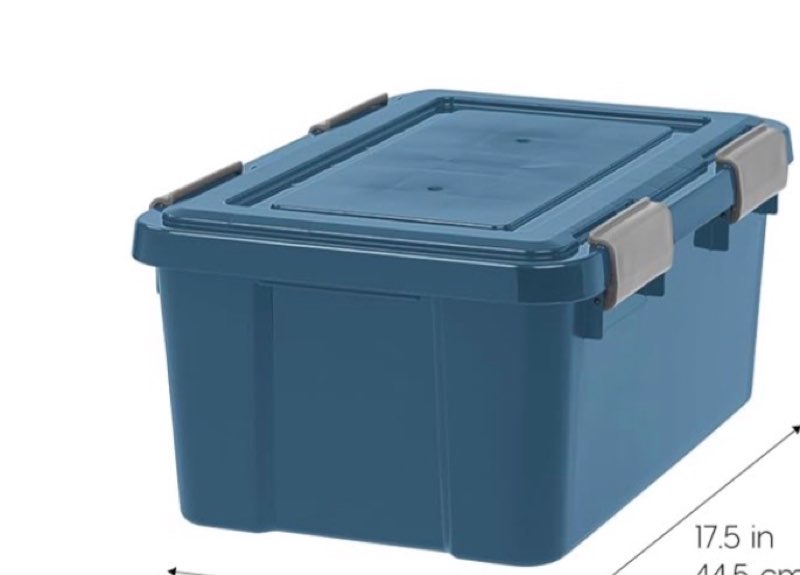 iris usa weatherpro 19 qt eco-friendly storage bins with lids, 4 pack, bpa-free plastic gasket box w