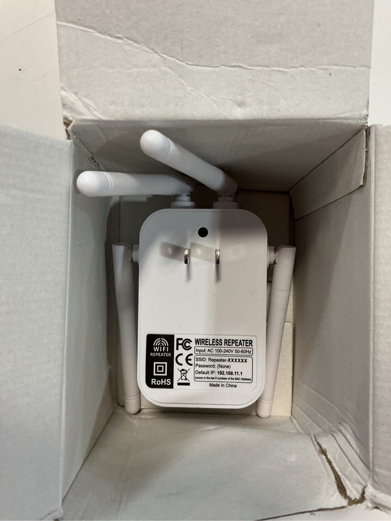 Condition photo showing As Is for 2026 wifi extender signal booster for home, 9800sq.ft wireless internet repeater, long range wifi booster and signal amplifier w/ethernet port, wifi router extender support 99% devices, 1-tap setup white-ae3
