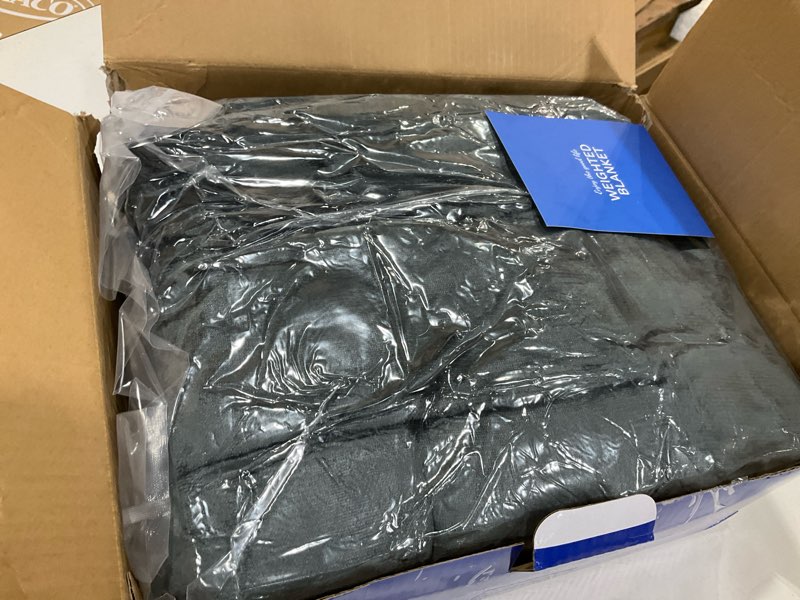 Condition photo showing New/Like New for alomidds weighted blanket (queen size 20lbs 60x80 inches) with soft plush fleece, throw blanket with cozy warm sherpa,ultra fuzzy heavy blanket microfiberfor for sofa bed, dark grey a(grey) 60"x80" 20lbs