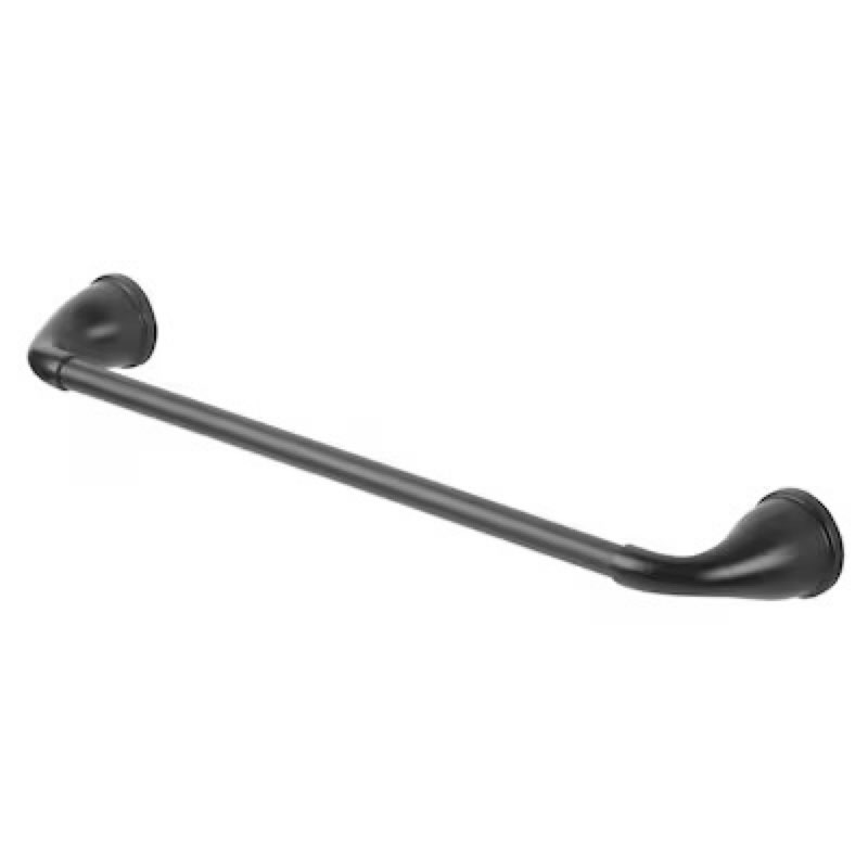 Project Source Dover 18-in Matte Black Wall mount Single Towel Bar