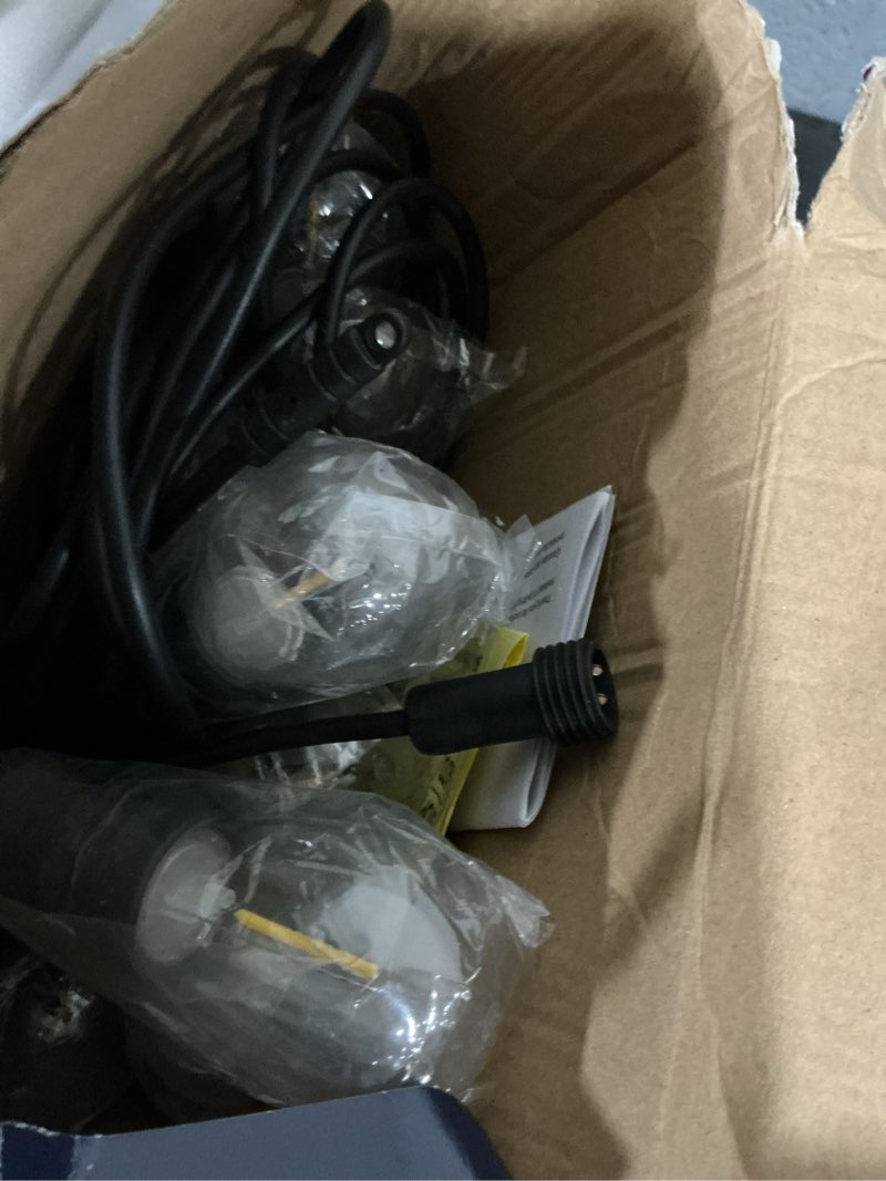 Condition photo showing Good Condition for harbor breeze 27-ft solar black indoor/outdoor string light with 10 white -light led edison bulbs
