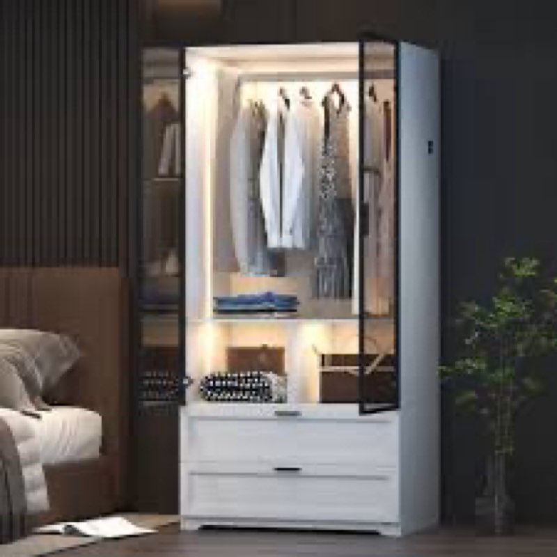 Shadrick Modern Mirrored Wardrobe With Ample Storage And Stylish Designproduct Title:Modern Entryway Cabinet With Spacious Drawers - Sleek Design