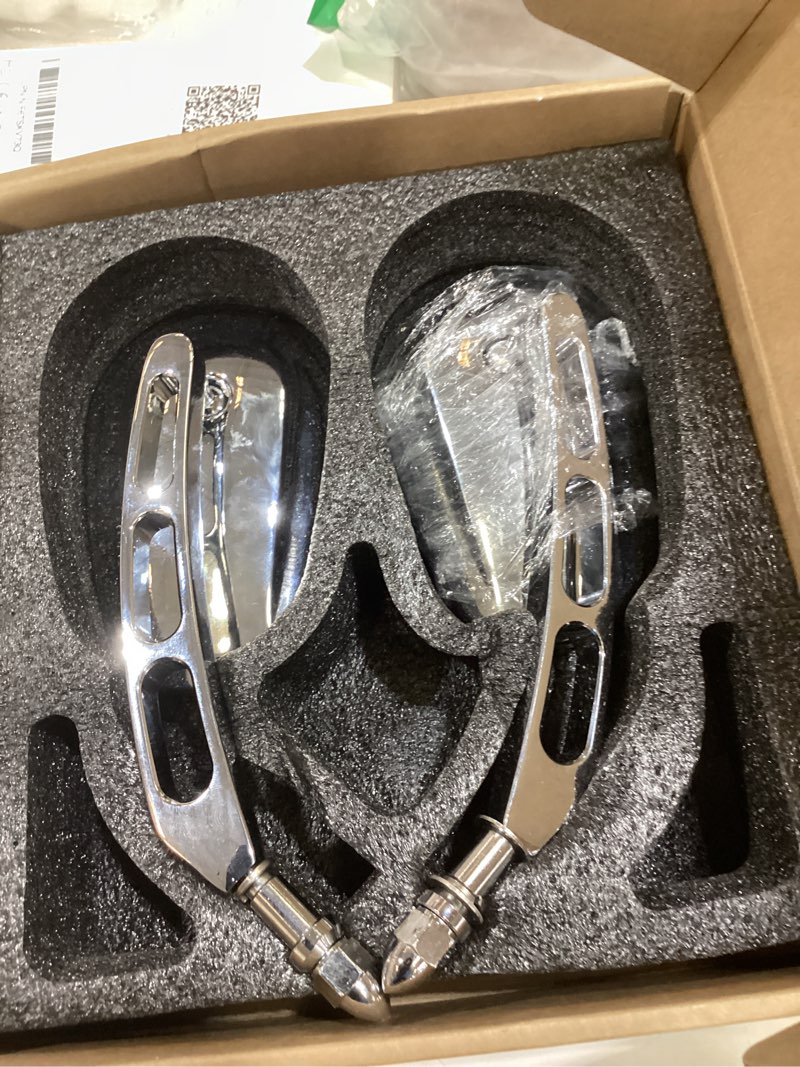 Condition photo showing Good Condition for chrome 8mm rearview mirrors for touring road glide fltrx electra glide flht road king flhr street glide flhx sportster dyna softail models 1982-2023