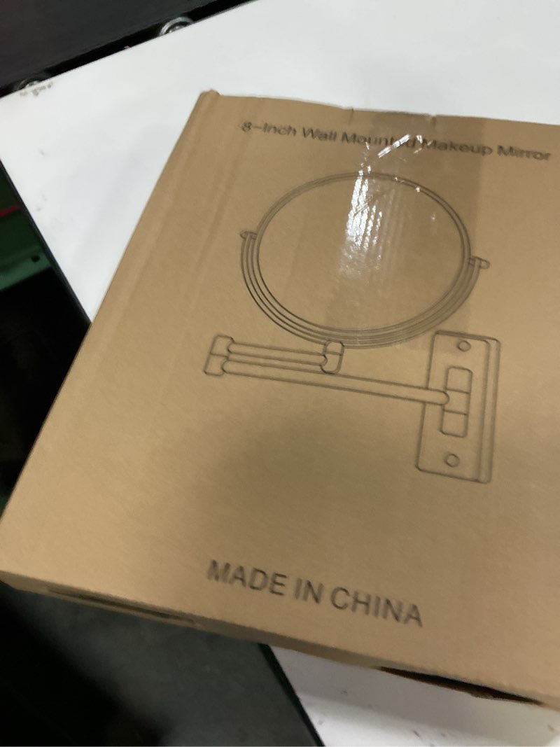 Condition photo showing New/Like New for wall mounted makeup mirror - 1x/10x magnifying mirror double sided, 8 inch extendable bathroom mirror, nickel finish 8"10x nickel-no led