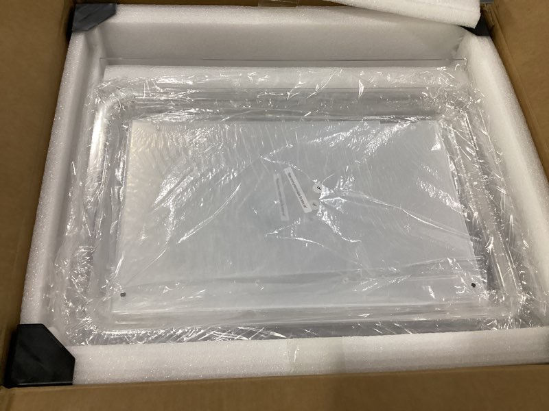 Condition photo showing New/Like New for vevor pastry display case, 4mm detachable tray, transparent sturdy versatile bakery display case with side edge fixing structure, bakery display case with magnetic rear door, fit for shops & stores