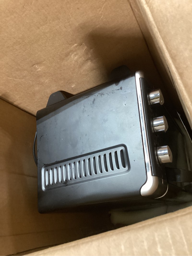 Condition photo showing As Is for BLACK+DECKER TO3250XSBD 8-Slice Extra Wide Convection Countertop Toaster Oven, Includes Bake Pan, Broil Rack & Toasting Rack, Stainless Steel/Black