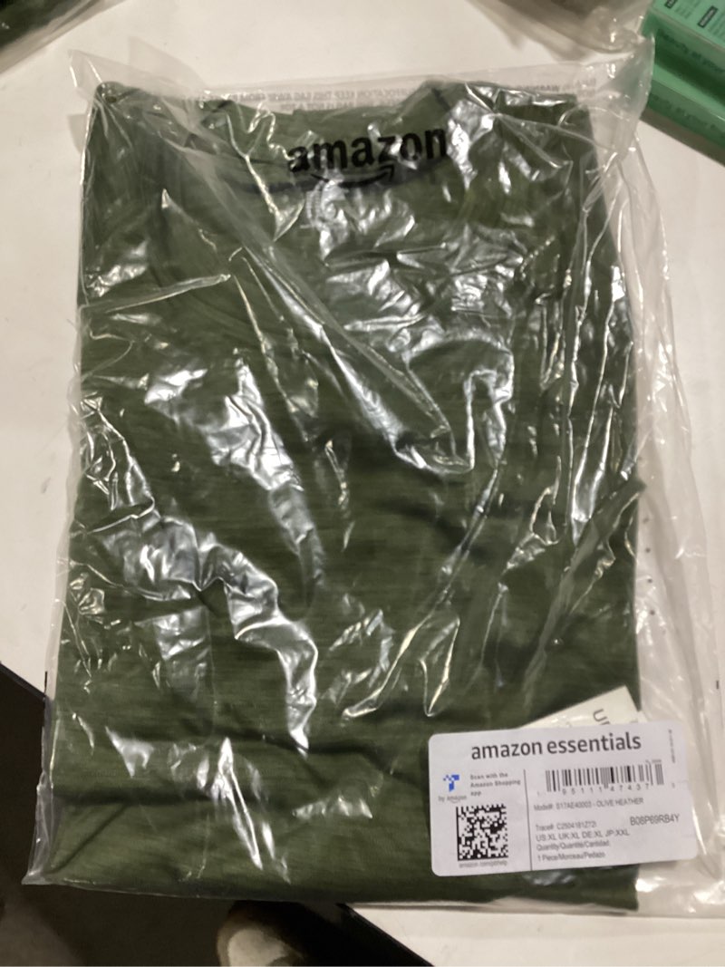 Amazon Essentials Men's Slim-Fit Short-Sleeve Quick-Dry UPF 50 Swim Tee, Olive Heather, X-Large