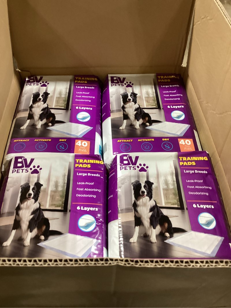 BV Puppy Pads XL 320 Count 28"x34" - Leak-Proof Pee Pads for Dogs with 6-Layer Design, Rapid Dry She