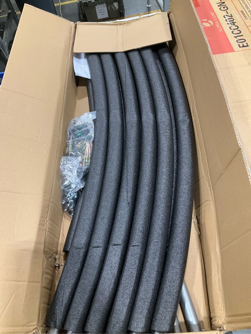 Condition photo showing Good Condition for trampoline poles replacement, fit for 8-16ft frame, universal curved enclosure net pole, includes mounting hardware & foam cover, 2 installation options 12