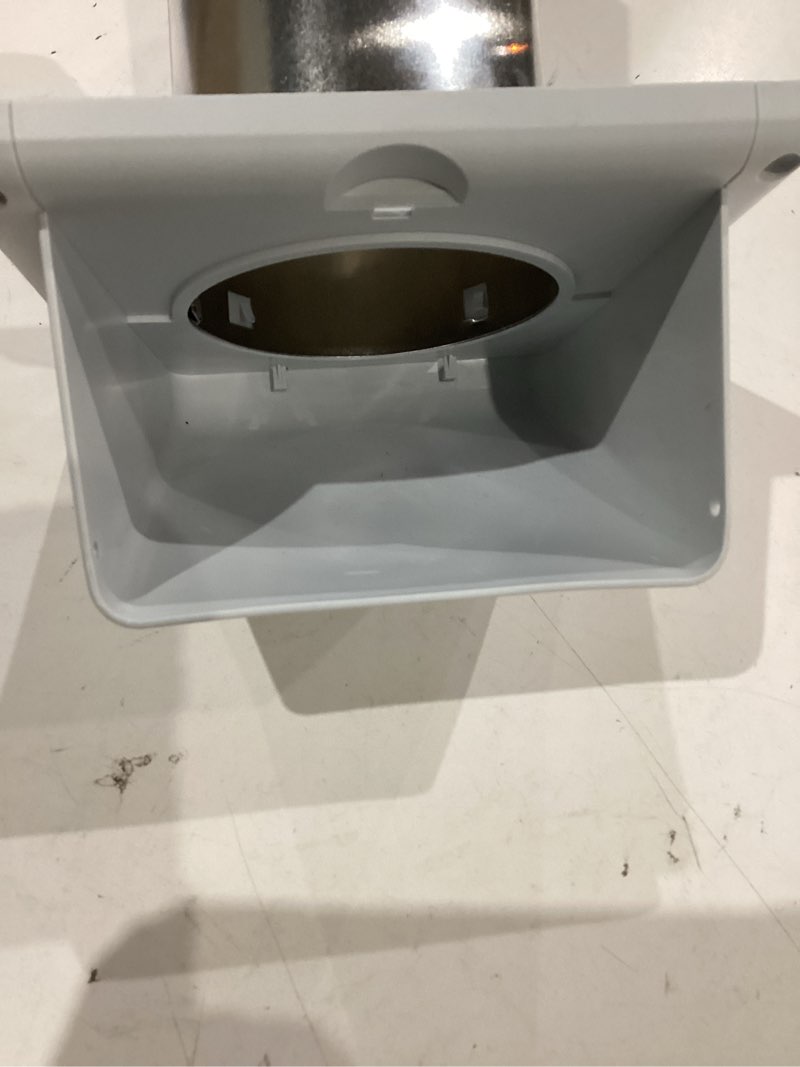 Condition photo showing As Is for imperial 4-in dia plastic preferred with guard dryer vent hood