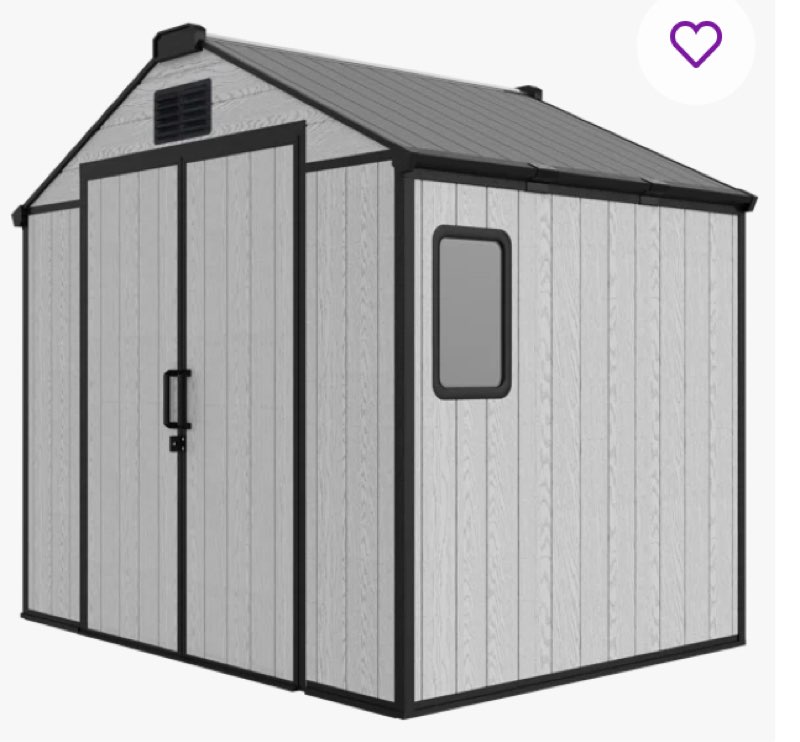 8 Ft. W X 6 Ft. D  Resin Outdoor Storage Shed With Floor, With assembly video