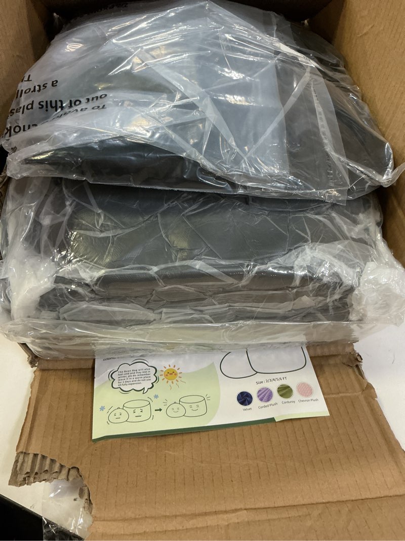 Condition photo showing New/Like New for SIMFLAG 2FT Bean Bag Chair, Comfy Bean Bag Chairs with Memory Foam Filled, Fluffy Beanbag Sofa with Dutch Velvet Cover, Teardrop BeanBag Chairs for Living Room, Playroom - Black 2FT-28"x28"x22" Black