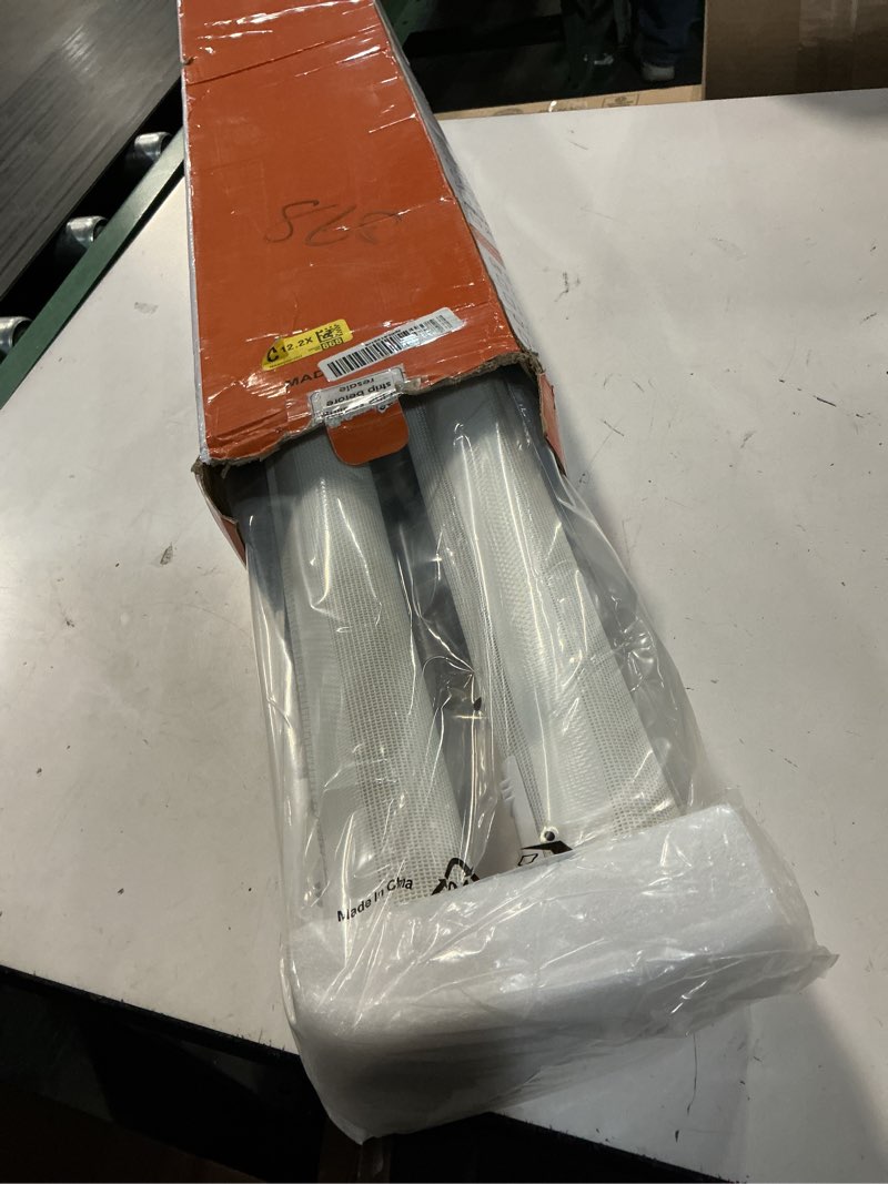 Condition photo showing New/Like New for retractable baby gates 2 pack, 55" wide mesh dog gate indoor, 34" tall gate for stairs doorways hallways deck, child pet safety gate for indoor outdoor home use, white white 34" tall x 55" wide (2pack)