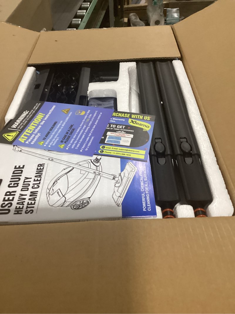 Condition photo showing Good Condition for Pressurized Handheld Steam Cleaner for Home Use with 30 Accessories – Heavy Duty Portable Steamer with 1.5L Tank for Tile Floors, Couches, Cars, Removes Dirt, Grease & Grout Blue