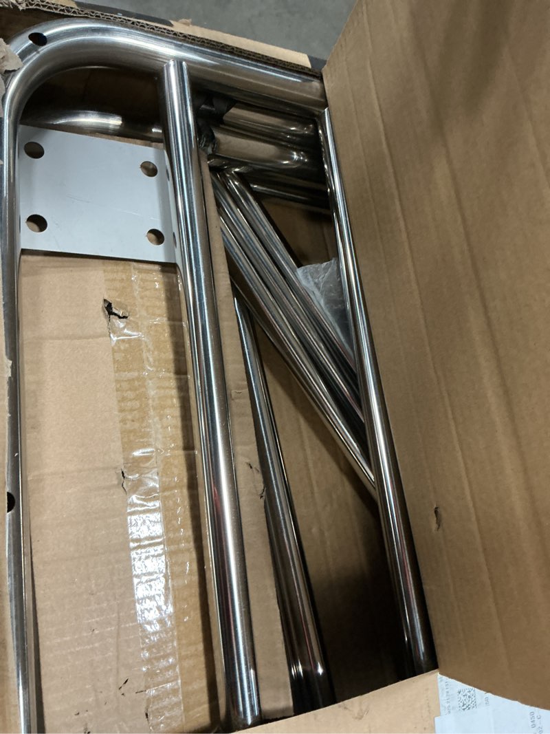 Condition photo showing As Is for Commercial Laundry Cart on Wheels, 11.35 Bushels Large Laundry Roller with Removable Waterproof Canvas Lined Basket, Heavy Duty Stainless Steel Laundry Basket for Hotels and Hospitals