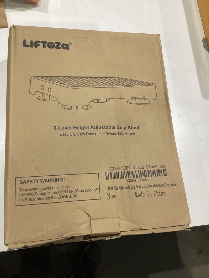 Condition photo showing New/Like New for Adjustable Step Stool for Adults, Bed Step Stools, 600 LBS Capacity Safety Wide Step Platform, Indoor and Outdoor Steps for Seniors, Non-Slip Stepping Stool Elderly Assistance, Black Black-black