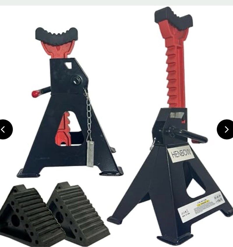 henbow jack stands?3 ton jack stands with solid wheel chocks?6600lbs capacity,11"-16.33" adjustable 