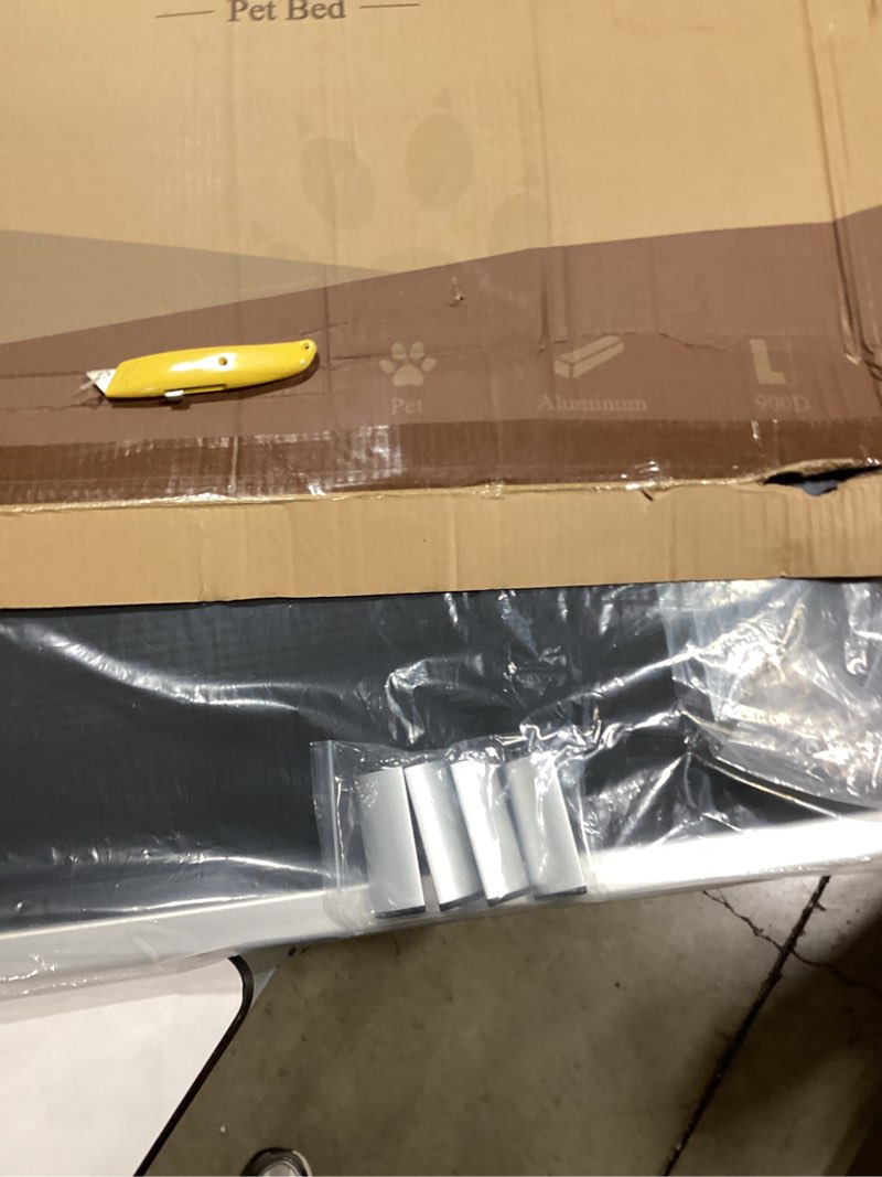 Condition photo showing New/Like New for senneny chew proof elevated dog bed small sized dog, raised cot for indoor outdoor camping, heavy-duty chew resistant hidden fabric indestructible dog bed, s, 36" l x 24" w x 4.5" h s - 36"l x 24"w x 4.5"h black