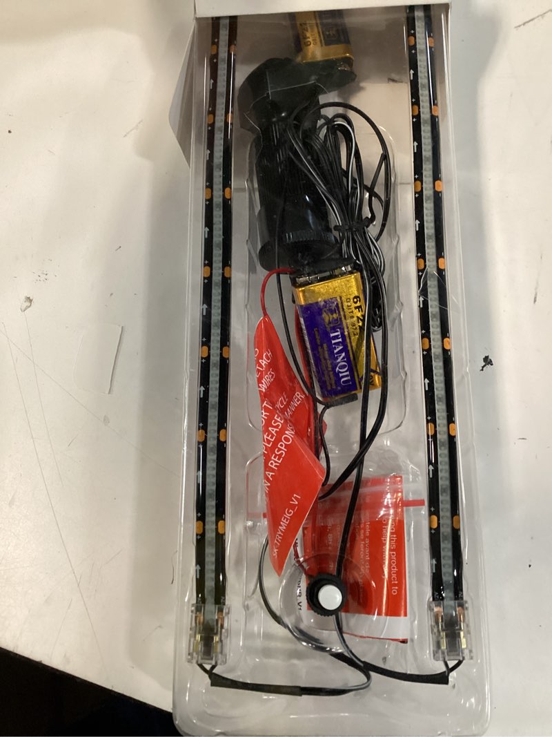 Condition photo showing As Is for type s infinite glow led interior kit, featuring 24 inches of white lighting and 3m adhesive backing.