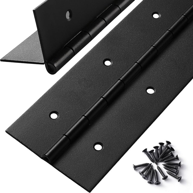 Heavy Duty Piano Hinge 12 Inch x 3 Inch Width, True 0.060'' Thick Stainless Steel Black Piano Hinge for Heavy Duty Cabinet, Door, Toolbox, Wooden Box, Metal Plate, Furniture, I