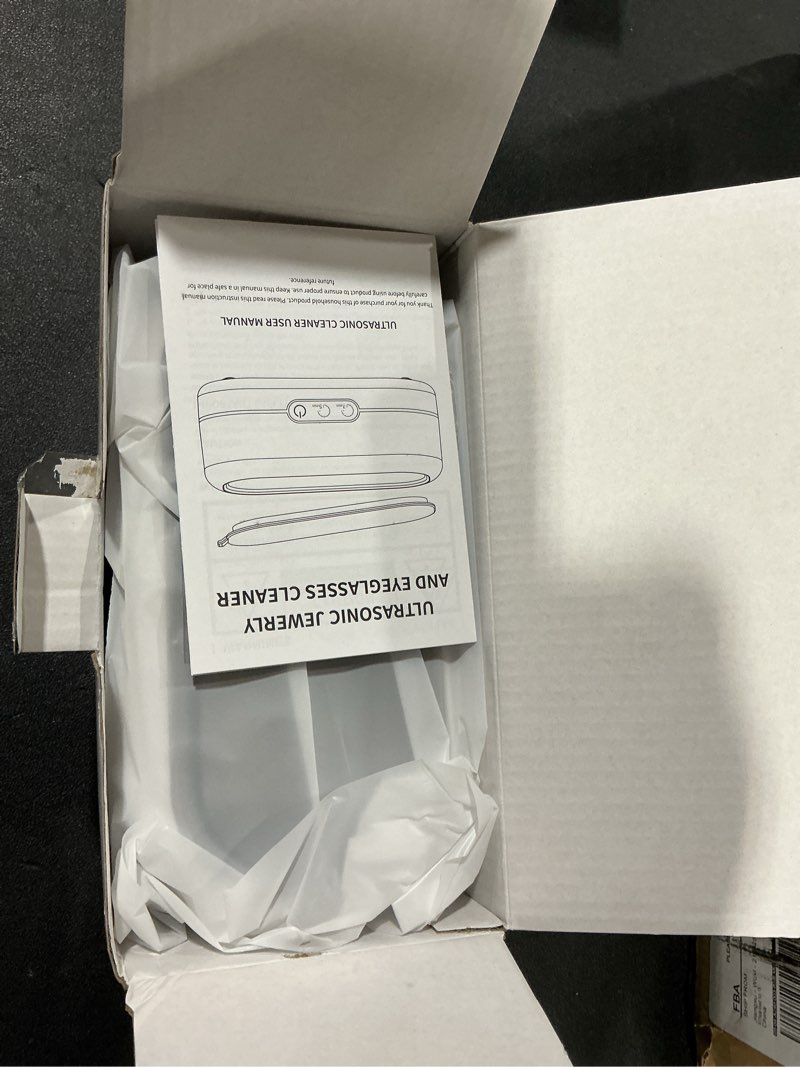 Condition photo showing New/Like New for Ultrasonic Jewelry Cleaner, 48KHz Ultrasonic Cleaner Machine for Jewelry, Eyeglasses, Rings, Watch Strap, Dentures-Dual Cleaning Modes, 304 Stainless Steel Tank White